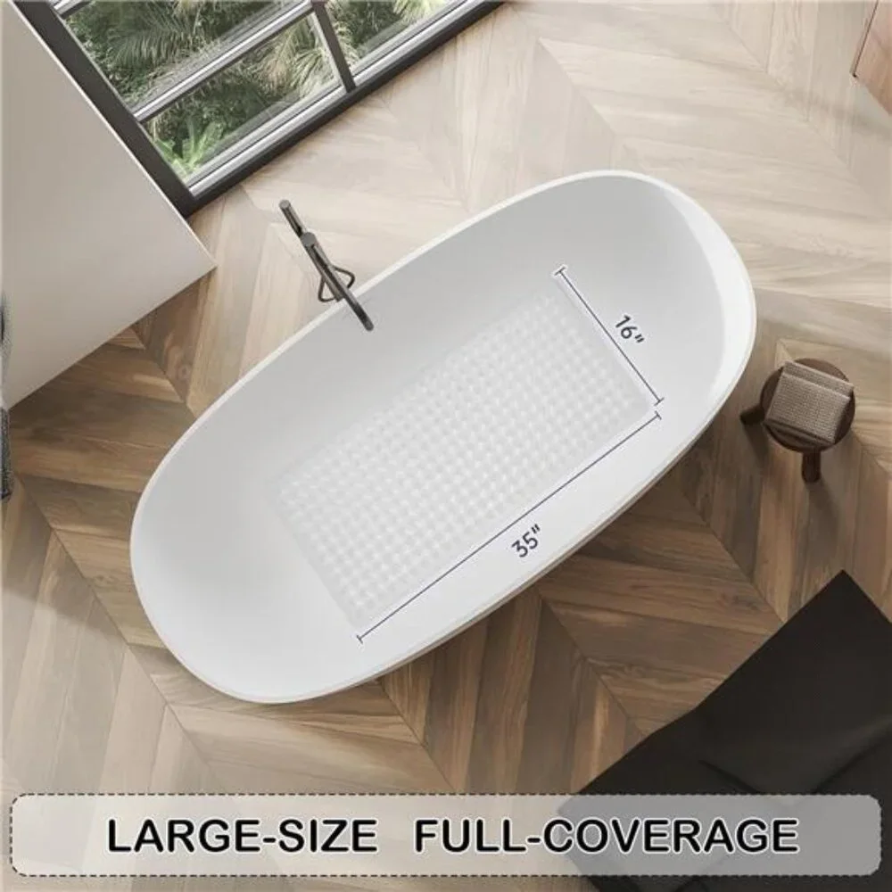 Non Slip Bathtub Shower Mat Extra Large Suction Cup Bath Mat Machine Washable